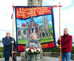 BCPTUC members mark the 2016 Workers' Memorial Day in Poole Park