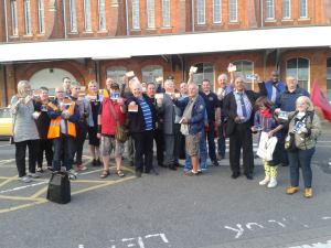 Leafleting outside Bournemouth station