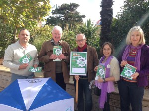 Members of the BCPTUC leaflet the public ahead of the TUC national demo